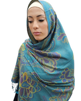 Blue topaz pashmina shawl hijab