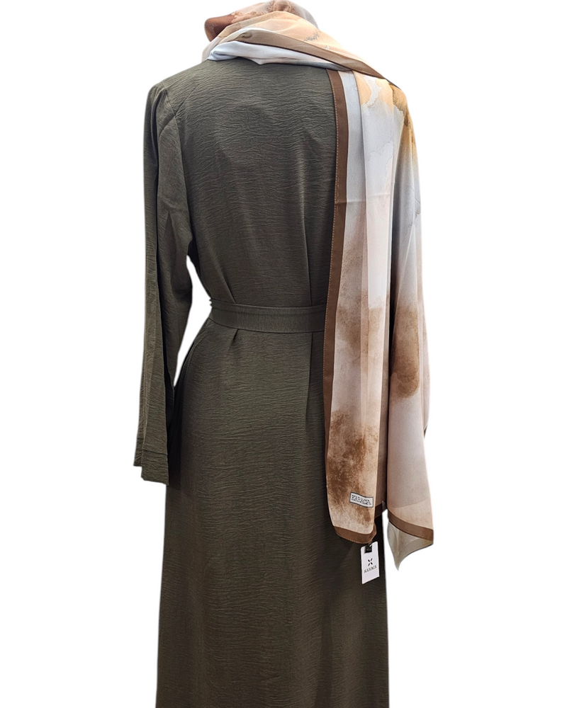 Senna sleeveless dress and cape set brown