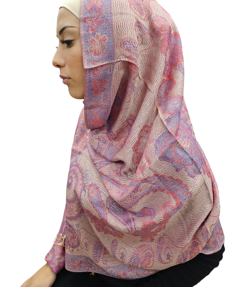 Strawberry and cream pashmina shawl hijab