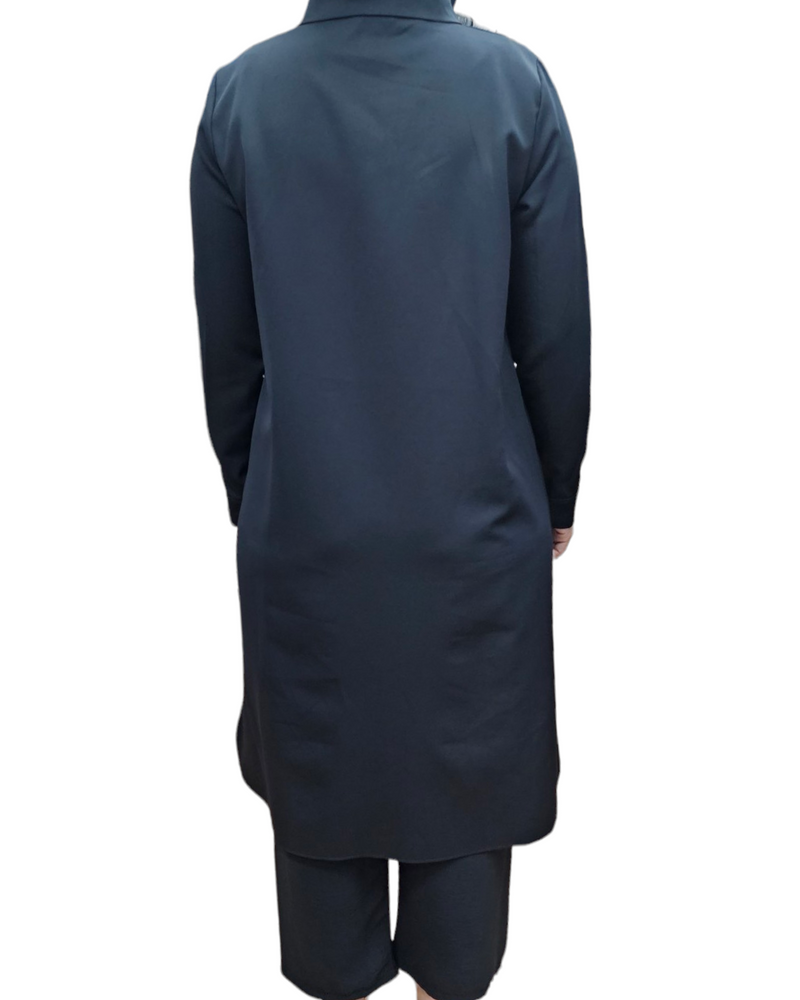 Button down long Tunic black