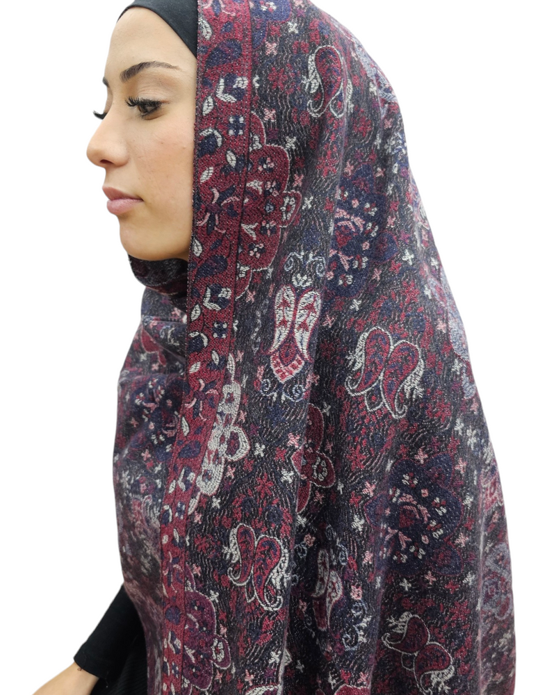 Berry pashmina look shawl