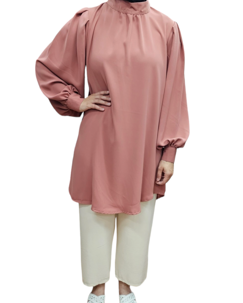 Balloon sleeve tunic Rose