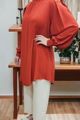 Balloon sleeve tunic Burnt orange