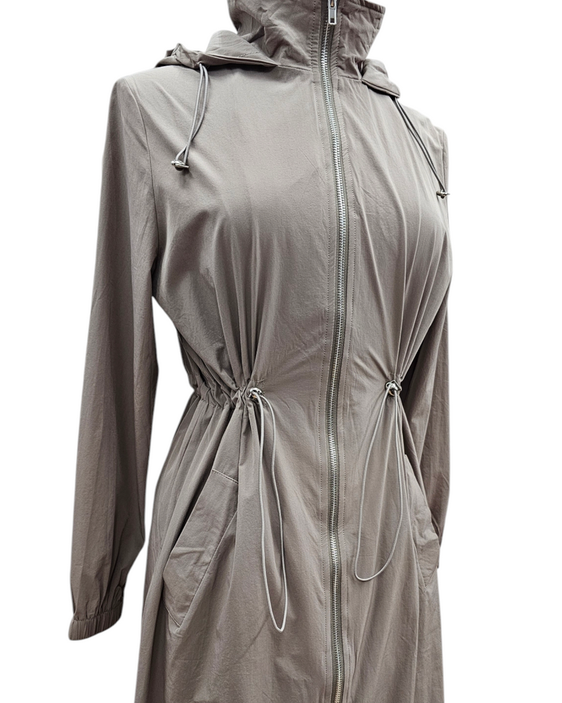 Rana lightweight jacket with hoodie stone