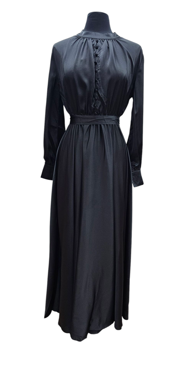 Noire black satin dress