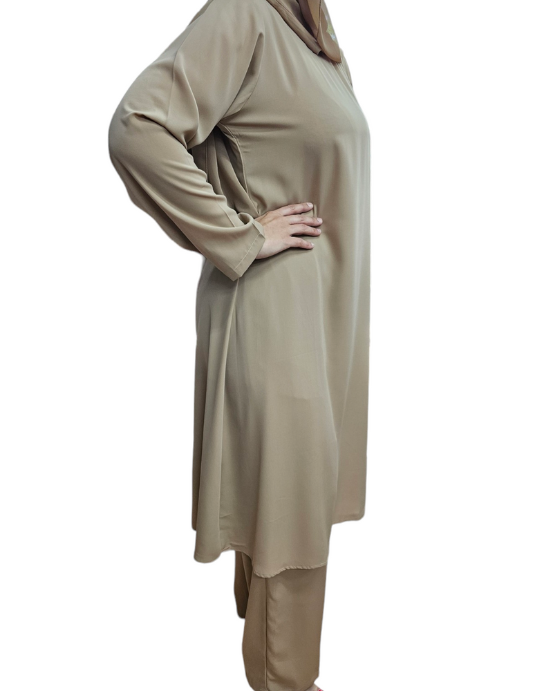 Lara Tunic & Pants Set - Beige