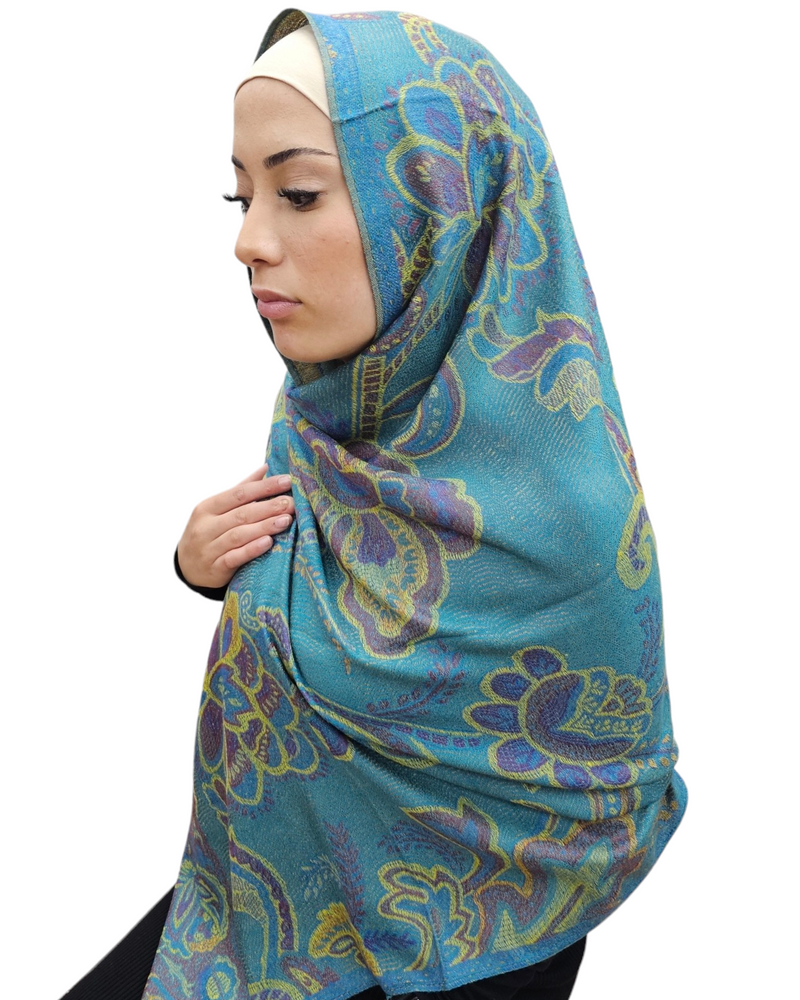 Blue topaz pashmina shawl hijab
