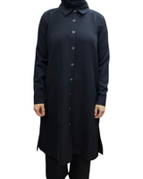 Button down long Tunic black